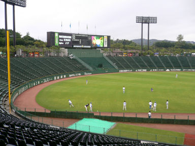 球場内西武の練習